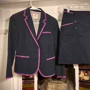 Brooks Brothers Navy & Purple Suit Jacket, Size 0